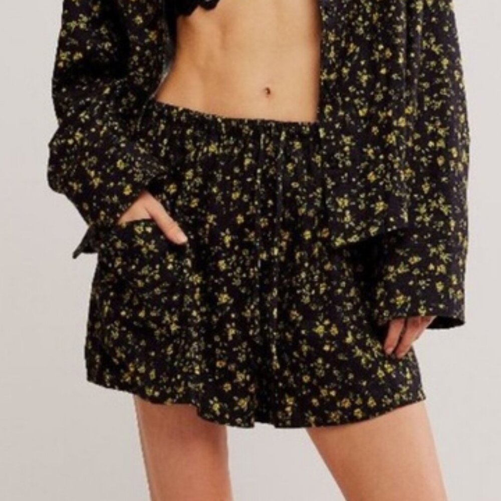 Free People "Early Morning" Flannel Shorts